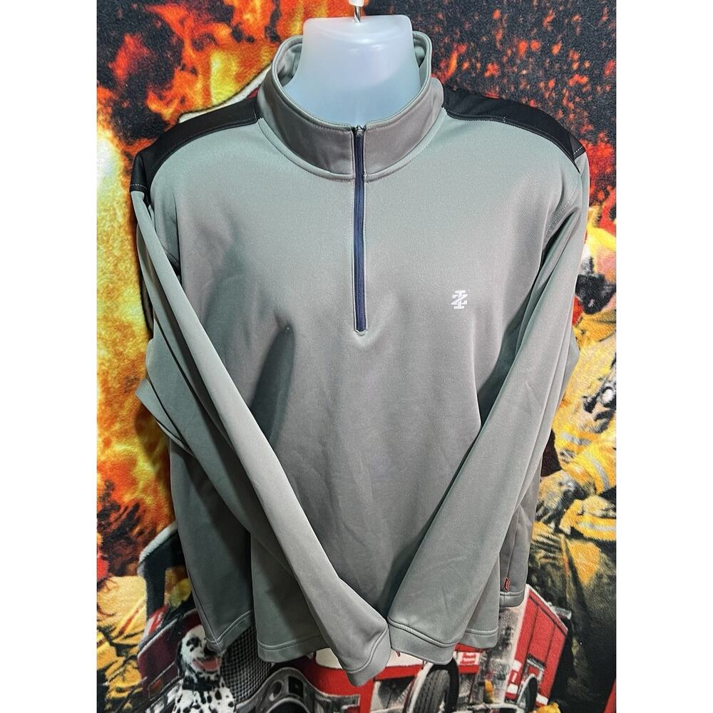 IZOD Men's Gray Quarter Zip Long Sleeve Pullover XL